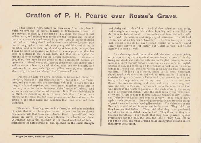 1915. Oration of P.H. Pearse over Rossa's Grave at Whyte's Auctions