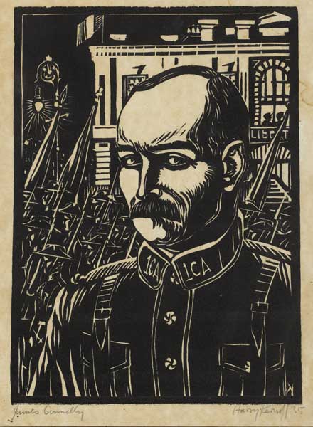 [1916] James Connolly in Irish Citizens Army Uniform - a signed and inscribed portrait by Harry Kernoff at Whyte's Auctions