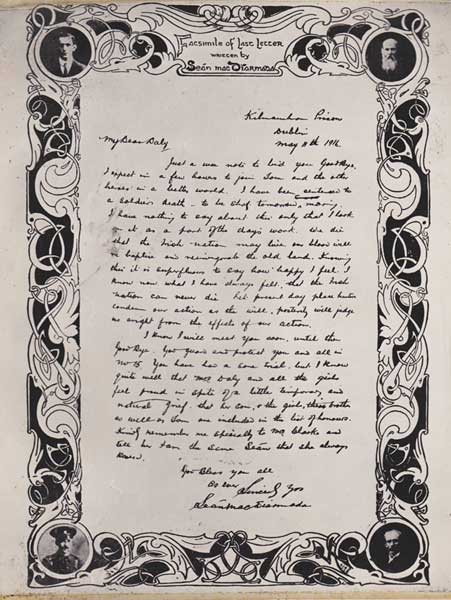 1916 Poster: Facsimile of Last Letter Written by Sen MacDiarmada at Whyte's Auctions