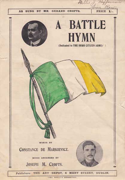 1917. A Battle Hymn (Dedicated to the Irish Citizen Army) by Constance Markievicz at Whyte's Auctions