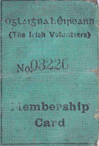1914 Oglaigh na hireann (The Irish Volunteers) Membership Card and 1934 Military Service Pensions Act Service Certificate at Whyte's Auctions