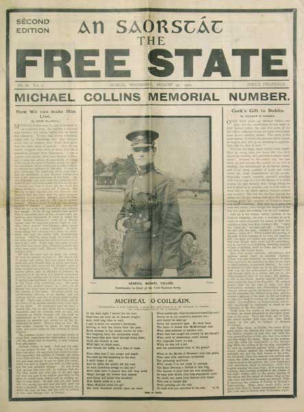 1922 (30 August) An Saorstt, The Irish Free State Vol. 1, No. 28 Michael Collins Memorial Number, second edition. at Whyte's Auctions