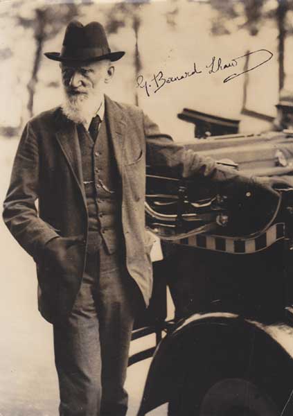 1936. Gorge Bernard Shaw (1856-1950) aged 80 in Paris. A rare autographed photograph at Whyte's Auctions