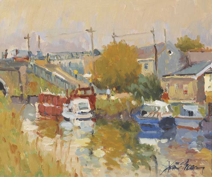 On The Banks of The Canal, Celbridge, 1999 by Liam Treacy (1934-2004) at Whyte's Auctions