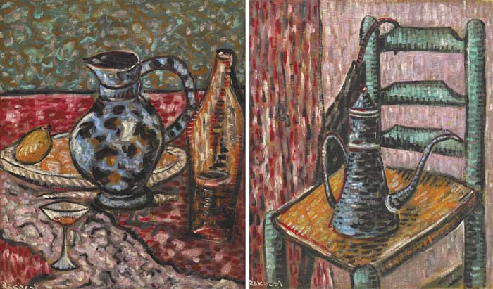 STILL LIFE WITH BLUE JUG and STILL LIFE WITH BLUE OIL CAN (A PAIR) by Basil Ivan Rkczi (1908-1979) at Whyte's Auctions