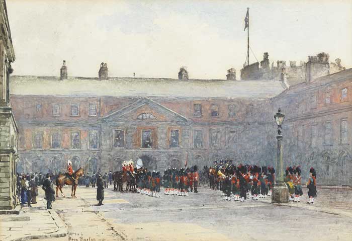 RELIEVING [THE] GUARD, DUBLIN CASTLE, 1891 by Rose Mary Barton RWS (1856-1929) at Whyte's Auctions