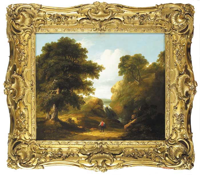 TRAVELLER IN EXTENSIVE WOODED MOUNTAIN LANDSCAPE by James Arthur O'Connor (1792-1841) at Whyte's Auctions