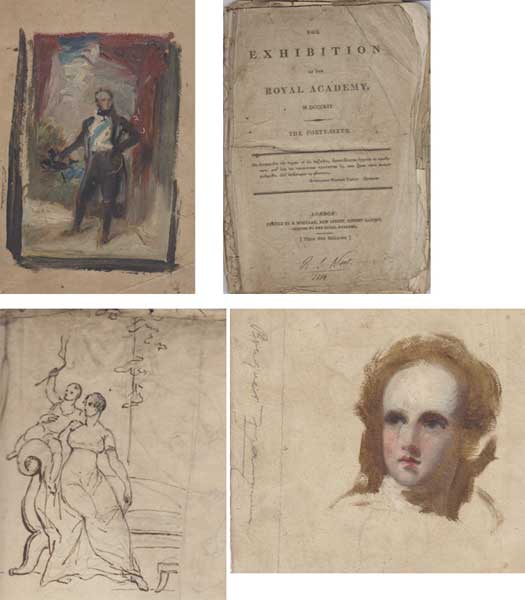 TWO PORTRAIT SKETCHES OF GENTLEMEN and ONE SIGNED, DATED AND ANNOTATED COPY OF THE 46TH ROYAL ACADEM by Raphael Lamar West (1766-1850) at Whyte's Auctions