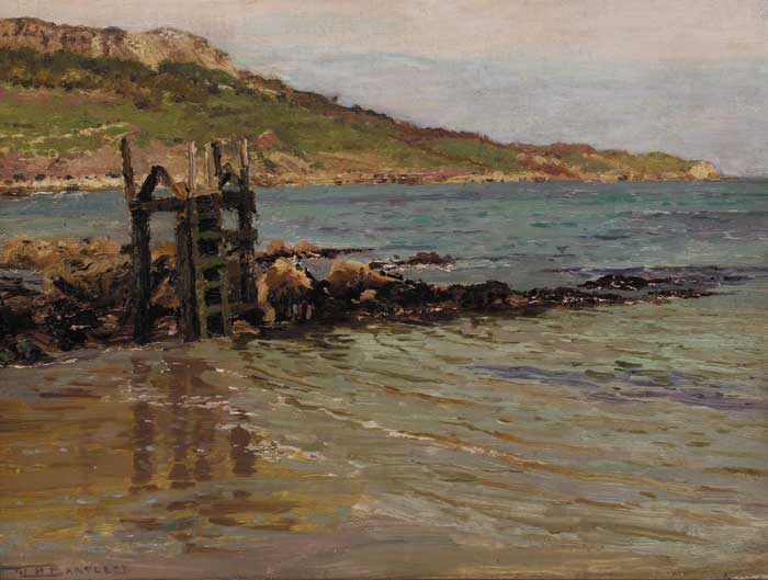 COASTAL SCENE FROM CARRAGEENAN DRYING RACK by William Henry Bartlett sold for �1,800 at Whyte's Auctions