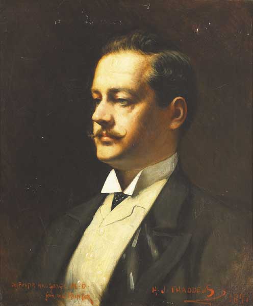 PORTRAIT OF THOMAS E. FOSTER MACGEAGH, 1891 by Henry Jones Thaddeus (1859-1929) at Whyte's Auctions