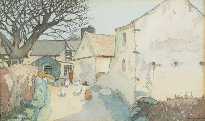 FARMHOUSE WITH CHICKENS FEEDING by Muriel Brandt sold for �650 at Whyte's Auctions