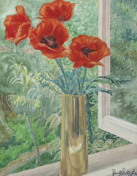 POPPIES IN A VASE ON A WINDOWSILL, 1926 by Paul Nietsche sold for 1,500 at Whyte's Auctions