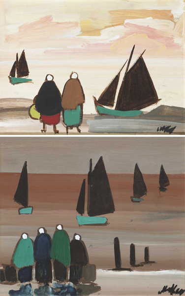 SHAWLIES AND BOATS (A PAIR) by Markey Robinson (1918-1999) at Whyte's Auctions