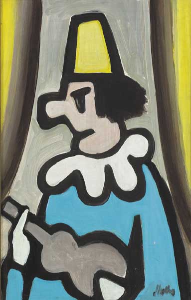 CLOWN WITH BANJO by Markey Robinson (1918-1999) at Whyte's Auctions