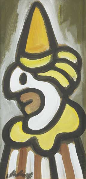 CLOWN WITH YELLOW HAT by Markey Robinson (1918-1999) at Whyte's Auctions