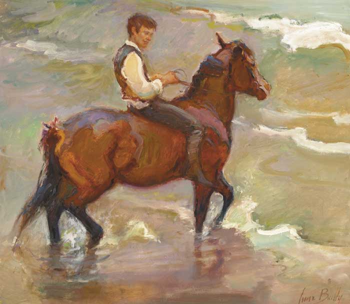 RIDING INTO THE WAVES by June Brilly (b.1956) at Whyte's Auctions