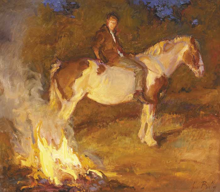 HORSERIDING THROUGH THE FOREST by June Brilly (b.1956) at Whyte's Auctions