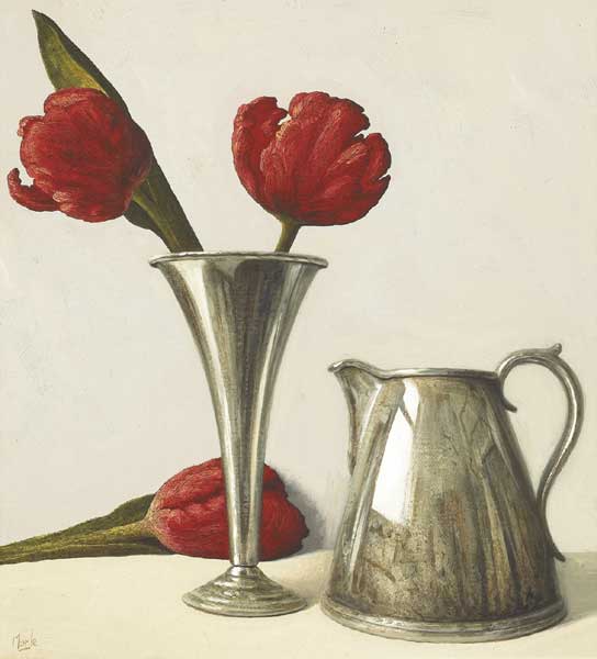 RED TULIPS by Stuart Morle (b.1960) at Whyte's Auctions
