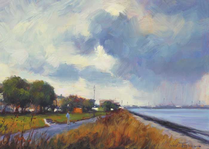 WINDY DAY, SANDYMOUNT, DUBLIN by Norman Teeling (b.1944) at Whyte's Auctions