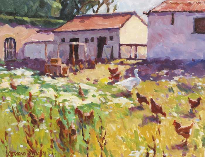 GOOSE WITH HENS, SUMMER by Desmond Hickey (1937-2007) at Whyte's Auctions