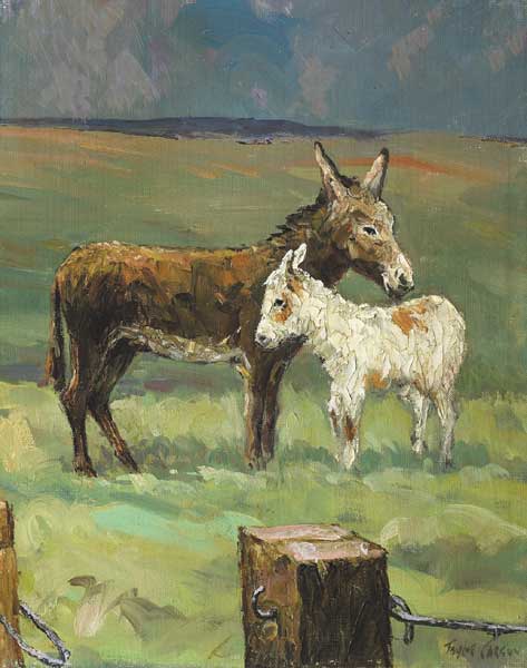 DONKEY AND FOAL, 1976 by Robert Taylor Carson HRUA (1919-2008) at Whyte's Auctions