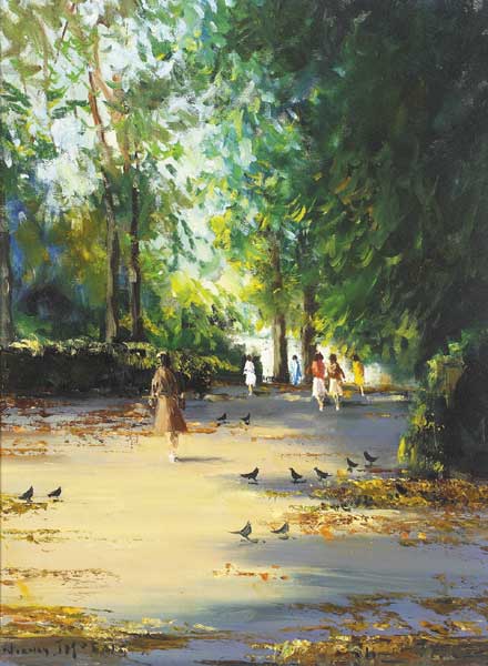LUNCHTIME SAINT STEPHEN'S GREEN, DUBLIN by Norman J. McCaig (1929-2001) at Whyte's Auctions