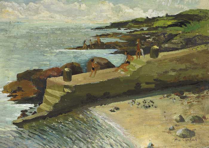 BATHERS AT PORT ORIEL by Maurice MacGonigal PRHA HRA HRSA (1900-1979) at Whyte's Auctions