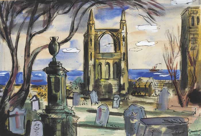 OLD CHURCHYARD BY THE SEA by Norah McGuinness HRHA (1901-1980) at Whyte's Auctions