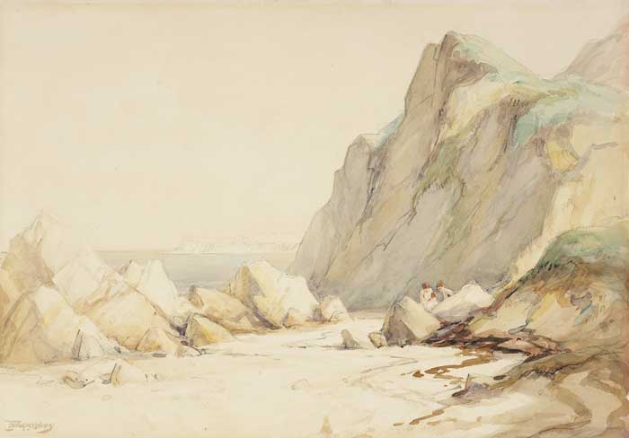 BATHERS IN A ROCKY COVE by Frank McKelvey RHA RUA (1895-1974) at Whyte's Auctions