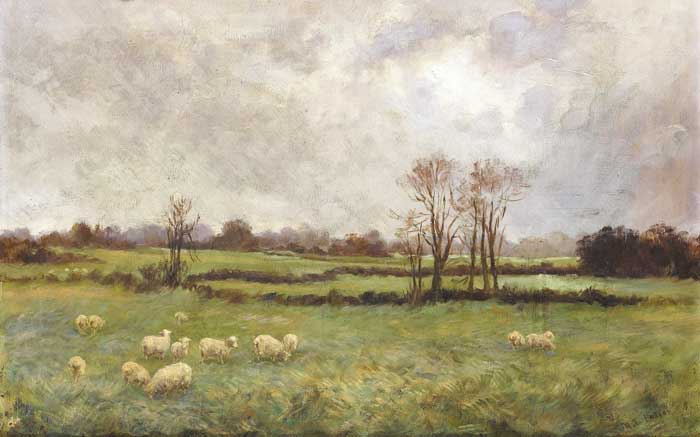 LANDSCAPE WITH SHEEP by Mary Frances Patton (fl.1896-1935) (fl.1896-1935) at Whyte's Auctions