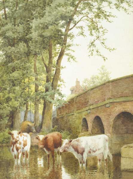 WATERING CATTLE, 1914 by William Sidney Cooper (1854-1927) at Whyte's Auctions