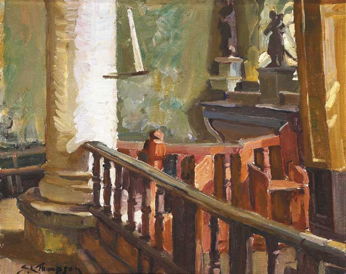THE ALTAR RAILS, LA MARIA CHAPELLE, BRITTANY by Sydney Lough Thompson (New Zealand, 1877-1973) at Whyte's Auctions