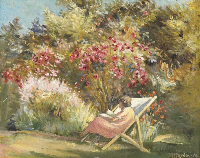 READING IN THE GARDEN, 1954 by Adrian Murray-Hayden (1931-1975) at Whyte's Auctions