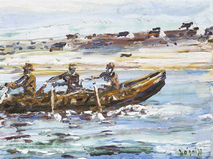 CURRACH BY THE COAST, 1992 by Liam O'Neill (b.1954) (b.1954) at Whyte's Auctions