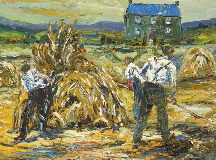 HAYMAKING NEAR THE OLD PLACE by Liam O'Neill (b.1954) at Whyte's Auctions