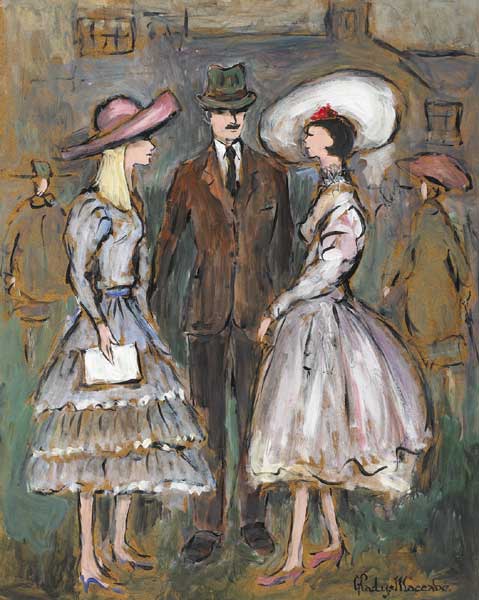 FASHION AT ASCOT by Gladys Maccabe MBE HRUA ROI FRSA (1918-2018) at Whyte's Auctions