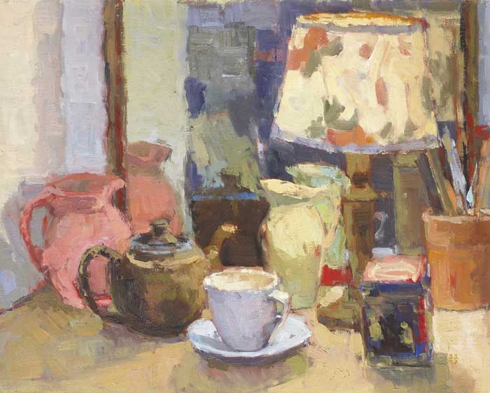 STILL LIFE WITH LAMPLIGHT, 1987 by Sarah Spackman (b.1958) at Whyte's Auctions