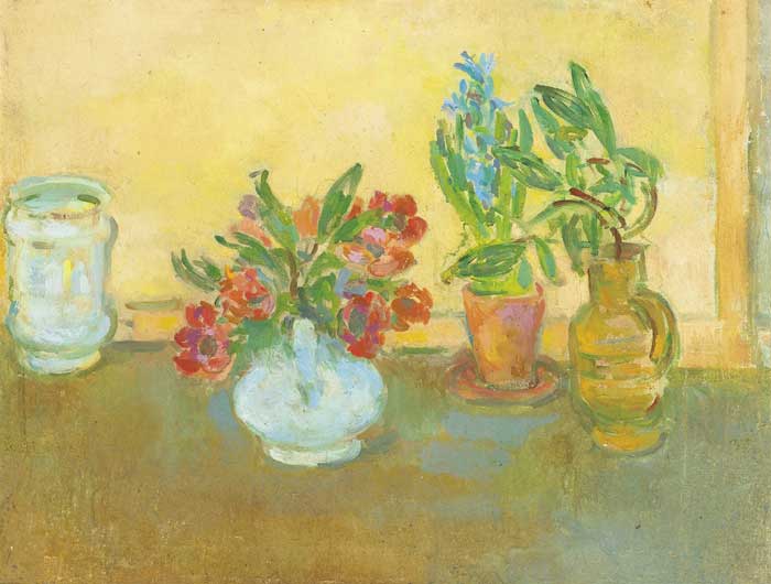 STILL LIFE WITH POT PLANTS AND FLOWERS by Stella Steyn (1907-1987) at Whyte's Auctions