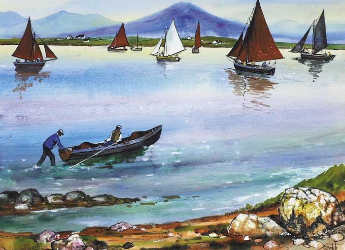 GALWAY HOOKERS by Kenneth Webb RWA FRSA RUA (b.1927) at Whyte's Auctions