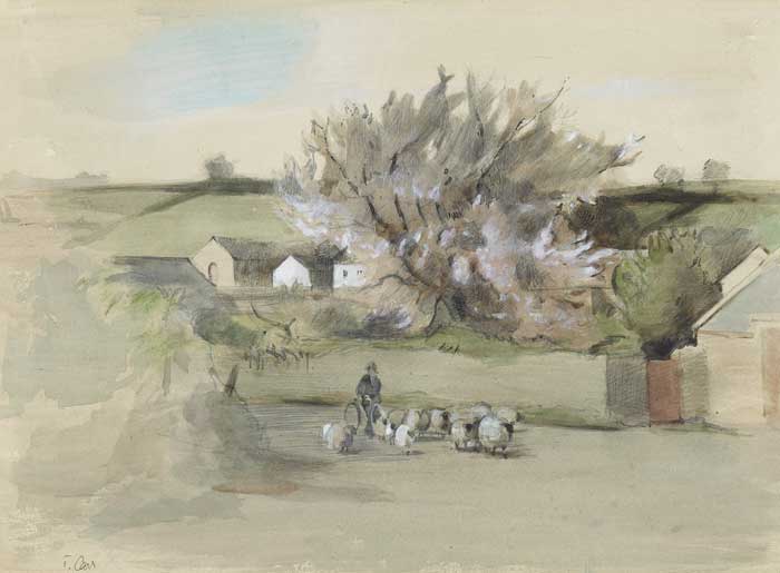 BRING IN THE SHEEP by Tom Carr HRHA HRUA ARWS (1909-1999) at Whyte's Auctions