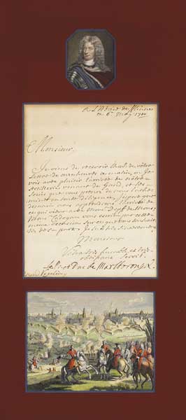 1710 (6 May) John Churchill First Duke of Marlborough (1650-1722) letter to M. Vegetin regarding arrival of artillery from Gand at Whyte's Auctions