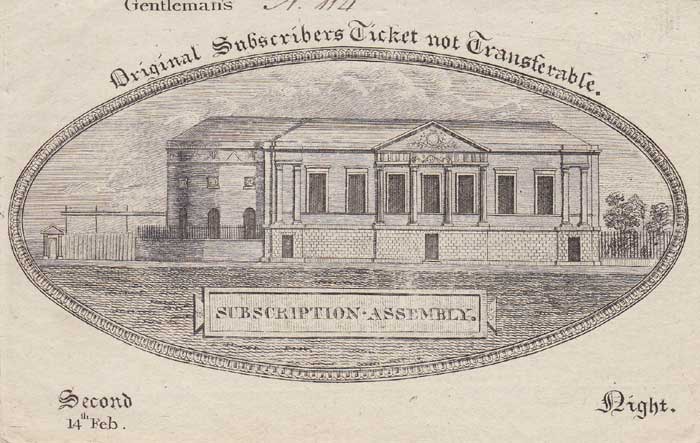 Circa 1780. Rotunda, Dublin. Gentlemans Ticket for Valentines Night" at Whyte's Auctions