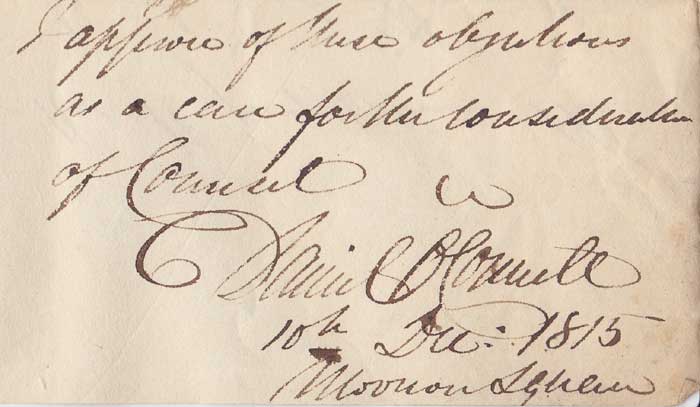 1815 (10 December) Daniel OConnell signed and dated legal opinion at Whyte's Auctions