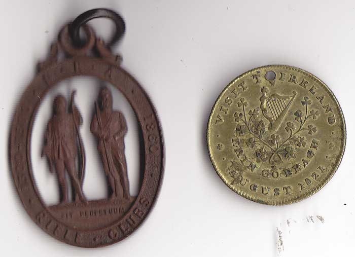 1821 Royal visit to Ireland Brass Medal and National Rifle Association Clubs 1860 Copper Medal at Whyte's Auctions