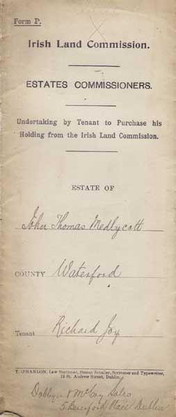 1880-1914. The Medlycott Estate, Portlaw, Co. Waterford. Collection of Estate Papers and Correspondence" at Whyte's Auctions