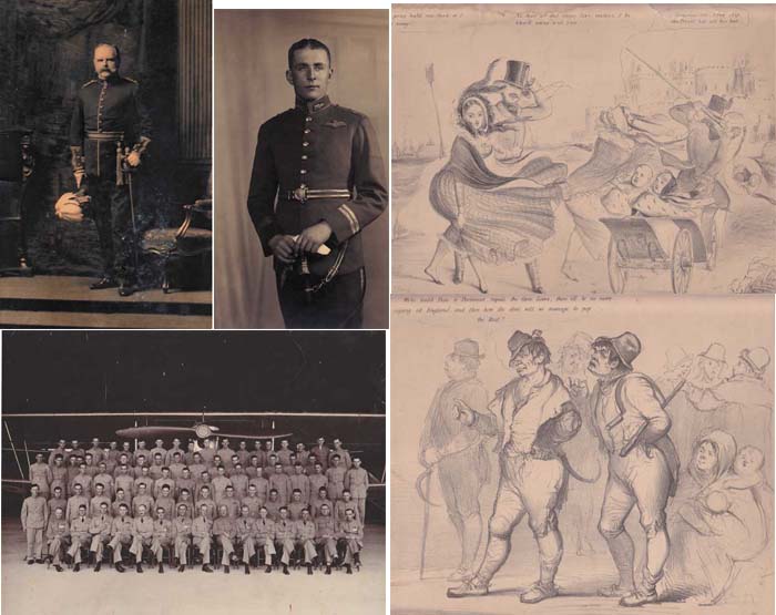 Circa 1900-1930. Irish Military Family Photographs, including Royal Flying Corps Officer, and a watercolour of Colonel John Pratts Memorial" at Whyte's Auctions