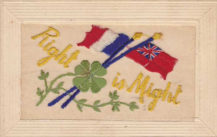 1914-18 Collection of wartime silk embroidered postcards from France and Belgium sent back to Lambeg by a soldier of the Ulster Division at Whyte's Auctions