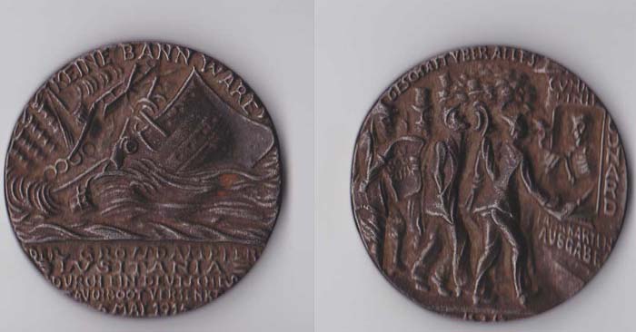 1915 Sinking of The Lusitania - Propaganda Commemorative Medal at Whyte's Auctions