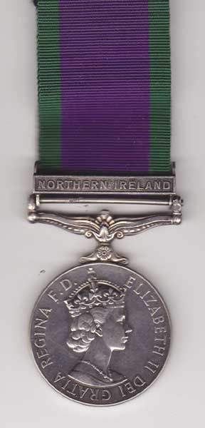 1970s. Queen Elizabeth II Campaign Service Medal with Northern Ireland bar to CMN OMahony, Royal Navy" at Whyte's Auctions