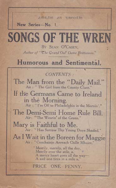 Sen OCasey SONGS OF THE WREN at Whyte's Auctions